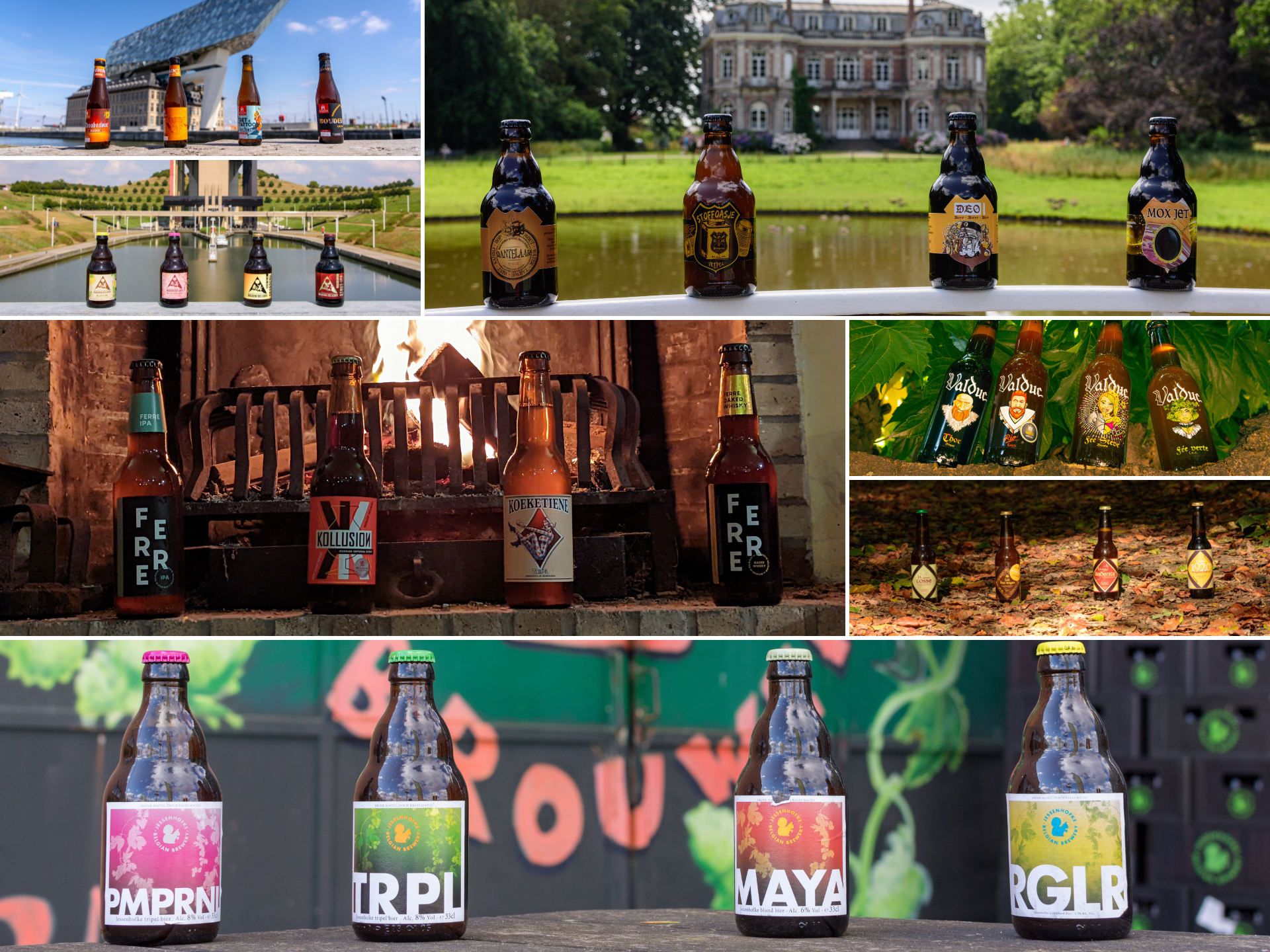 4 different beers from 7 different breweries Belgian beers from different breweries